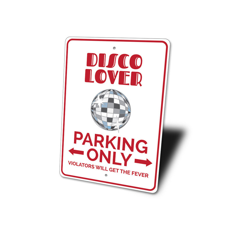 Enseigne disco, H 14 po x l 10 po x P 0,04 po