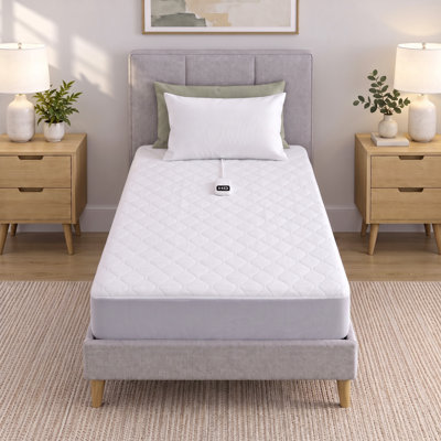Protège-matelas chauffant, surmatelas électrique matelassé à poches profondes avec 10 réglages