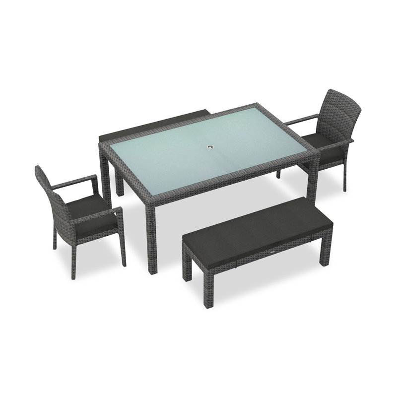 Ensemble de salle à manger rectangulaire pour 6 personnes 59 po Suffern, Toile gris anthracite Sunbrella®