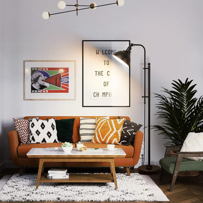 Industrial Rustic Aged Bronze Floor Lamp With Adjustable Height & 3 Color Temperature LED