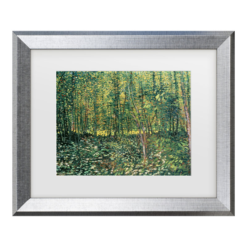 Vincent Van Gogh, «Trees and Undergrowth, 1887», art encadré mat, H 14,5 po x l 17,5 po x P 0,75 po, Argent