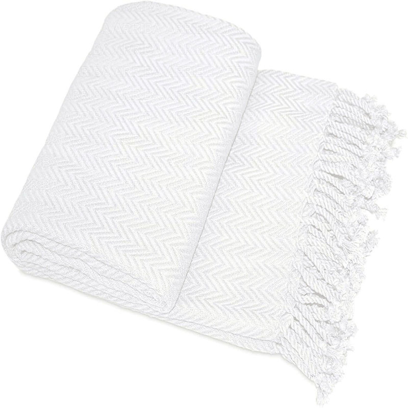 Jeté luxueux 100% coton Ringspun, Crème