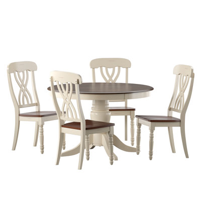 Alyssha 4 - Person Pedestal Dining Set