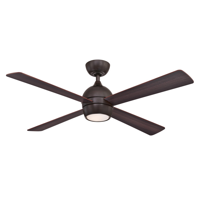 Kwad 52 inch Indoor Ceiling Fan with LED Light Kit - Dark Bronze, Bronze