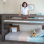 Lit superposé bas simple en bois massif avec escalier Aileana-584957701