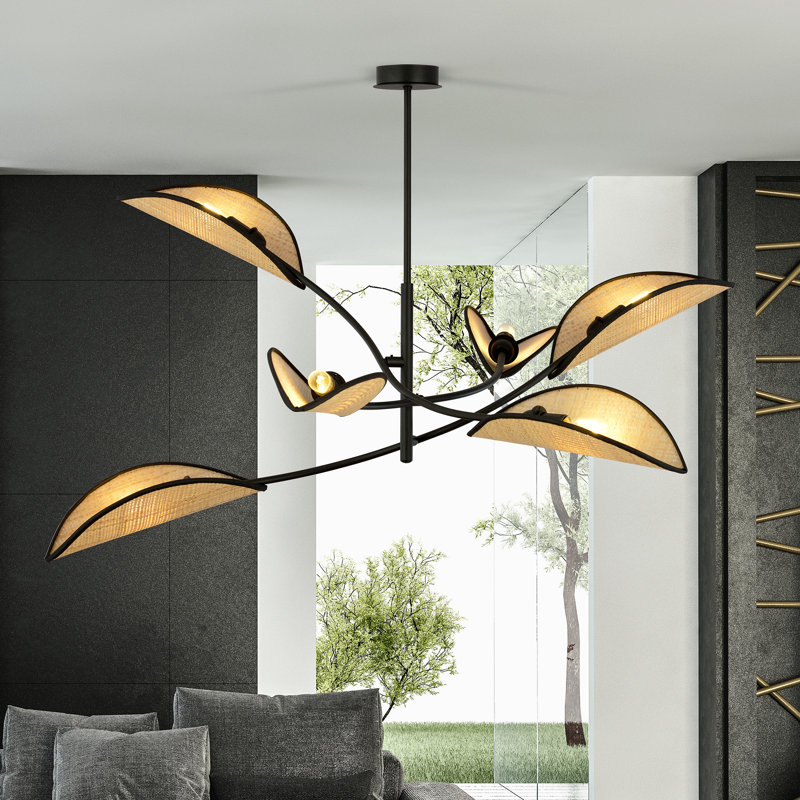 6 - Light Chandelier, Brown