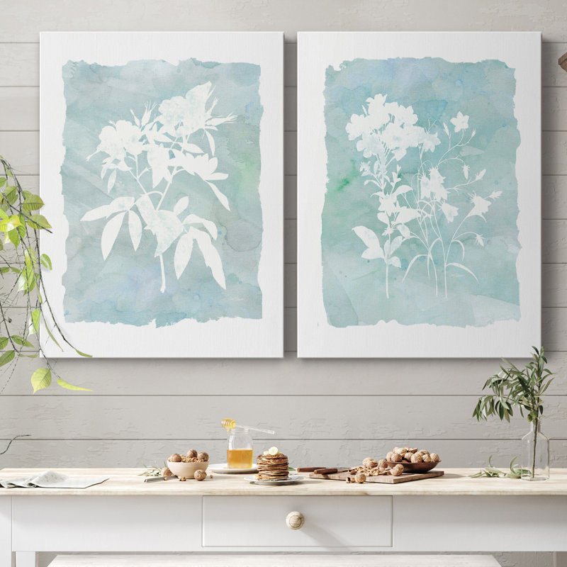 Silhouette Botanical III - ensemble de 2 reproductions, Pas de tapis, H 12 po x l 16 po x P 1 po, Toile tendue