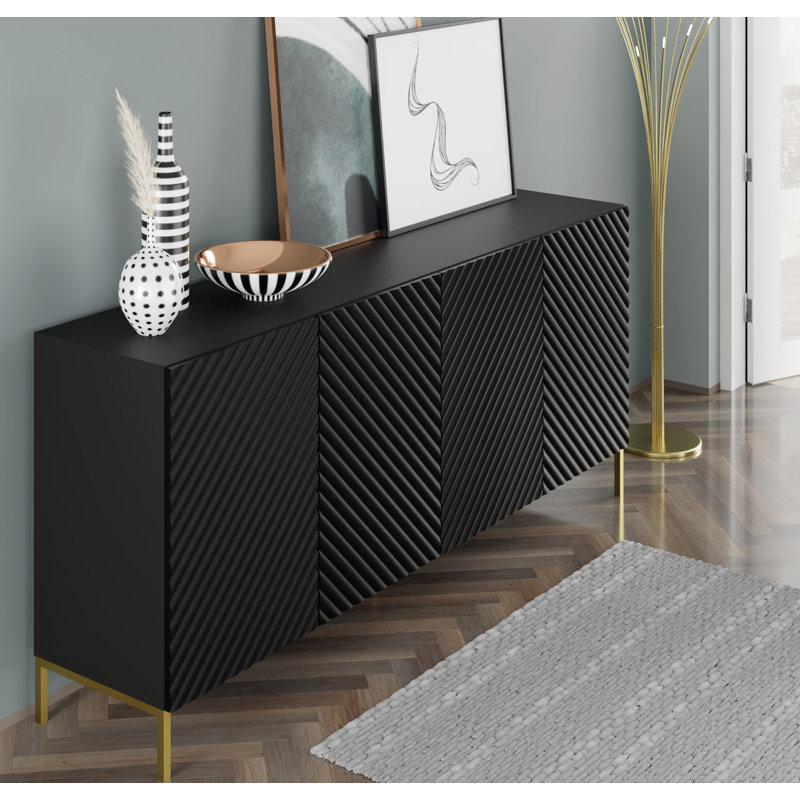 Anjulie 200cm Sideboard, Black