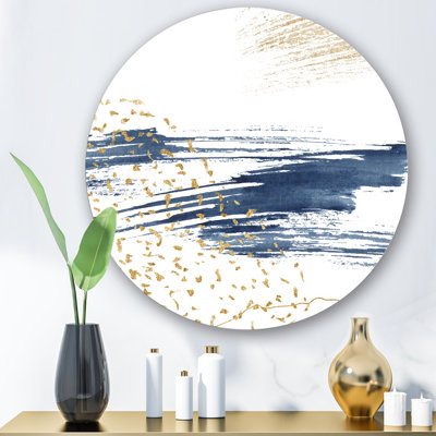" Dark Blue And Gold Abstract I "