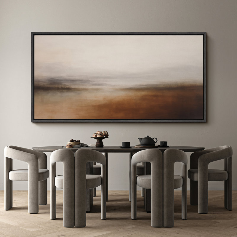 Grande impression sur toile encadrée, impression de paysage abstrait pour la décoration intérieure moderne, Noir