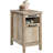 Modern Side Table With Pull-Out Shelf And Drawer, Durable Metal Runners, Safety Stops, And Versatile Storage Design