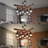 8-Light Industrial Wooden Chandelier