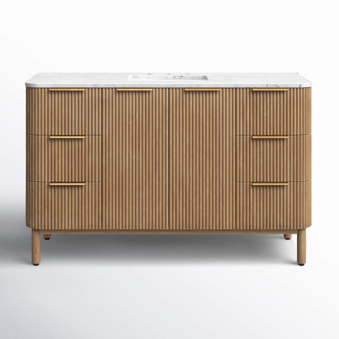 Nova 55" Marble Top Single Sink Bathroom Vanity Joss & Main Base 