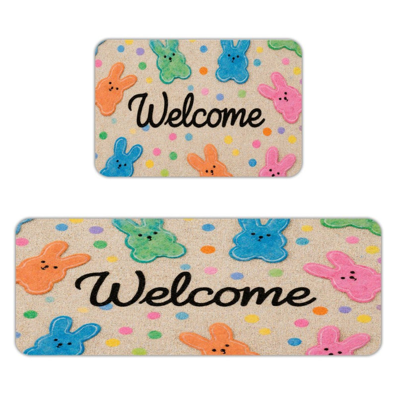 Tapis de cuisine colorés antidérapants 2 pièces