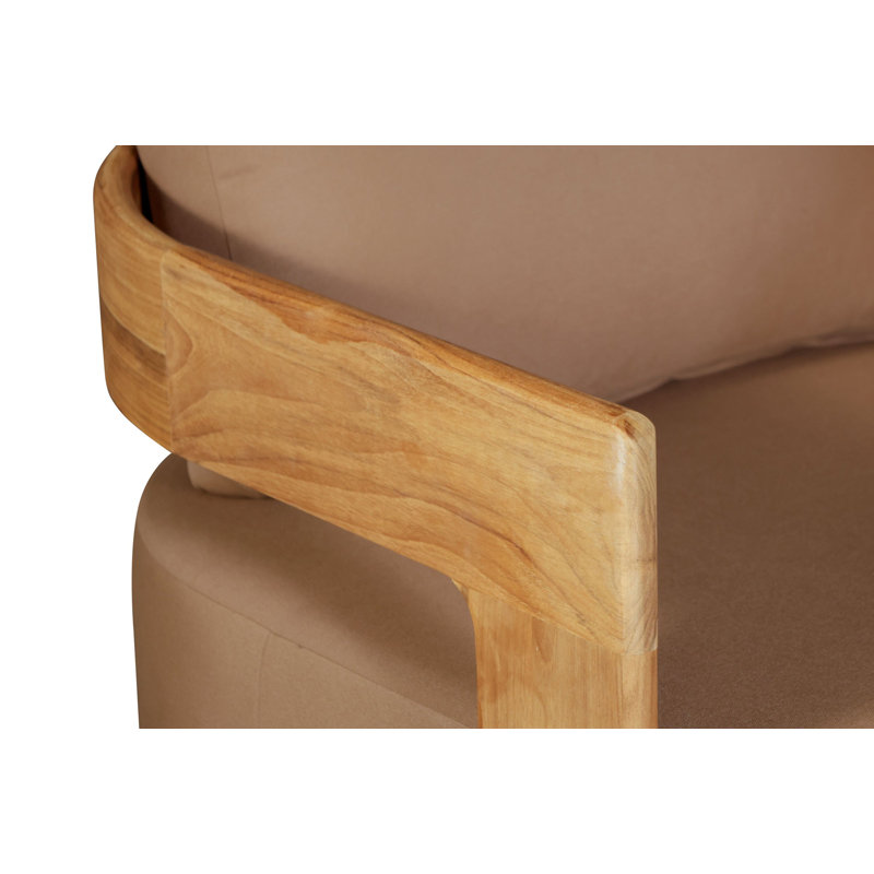 Chaise pivotante en bois de teck massif Eclipse, Marron clair, Brun