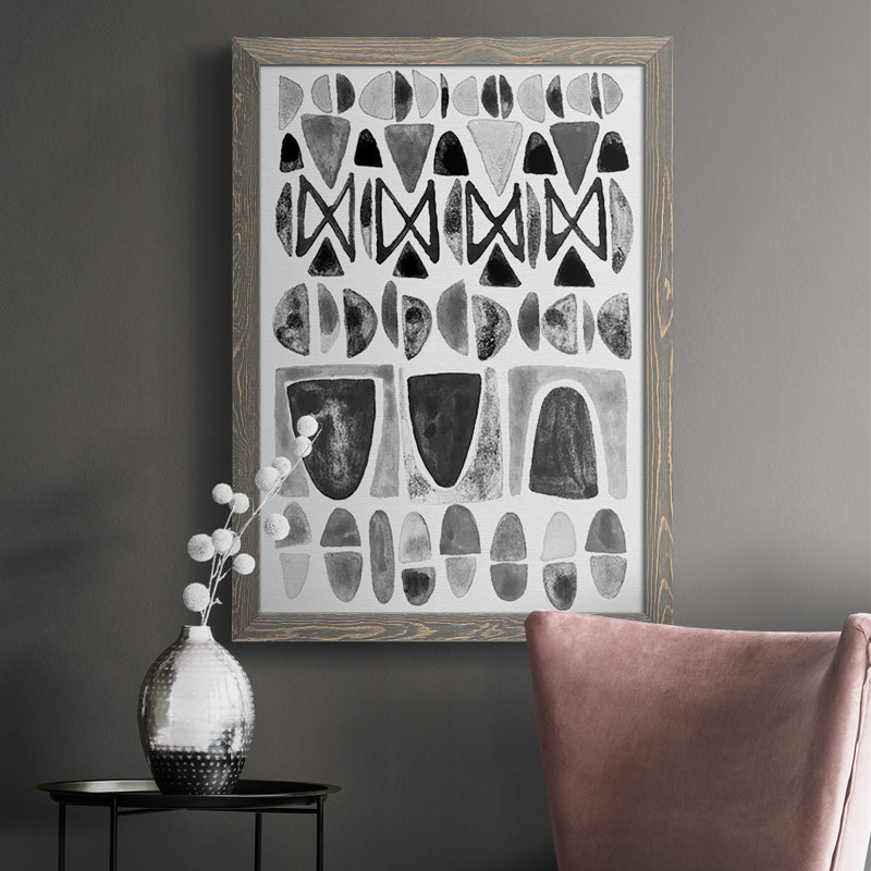«Gray Arches II», reproduction encadrée de qualité supérieure - prête à être accrochée, Toile encadrée noire, Pas de tapis