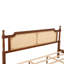 Structure de lit en bois de pin très grand avec rotin avec tête et pied de lit, avec base de lit central rehaussée, noyer-791346877