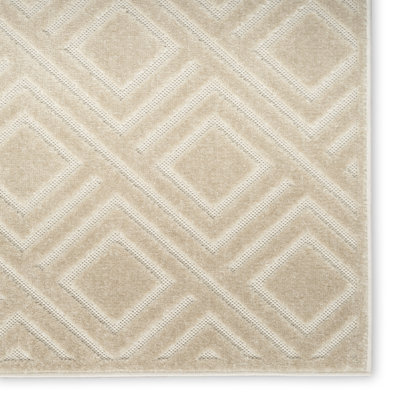 8' X 10' Beige Geometric Area Rug
