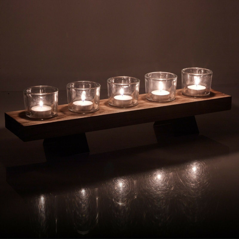 Wood Tabletop Tealight Holder