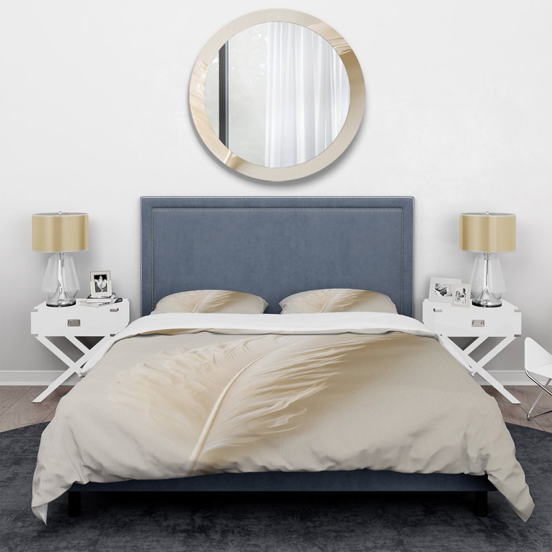 Ensemble de housse de couette Delicate White Boho Feather - animaux - microfibre de polyester