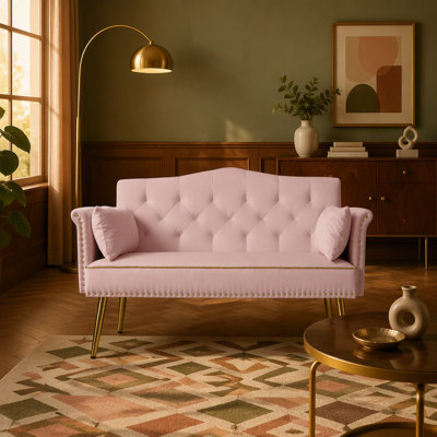 Luxurious Velvet Sofa with Metal Legs for Stylish Living Room