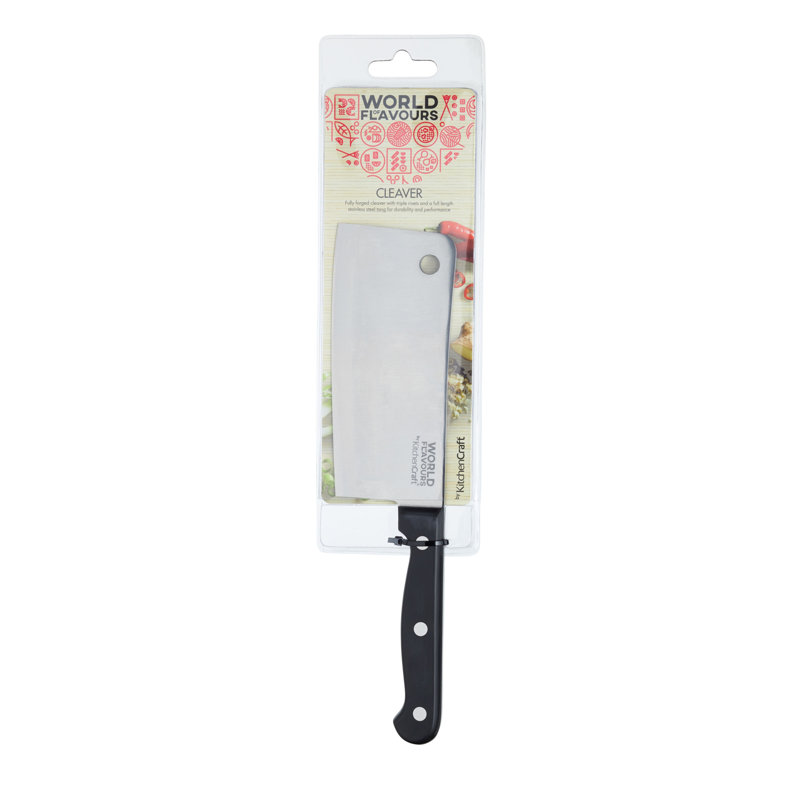 KitchenCraft World of Flavours Carbon Steel 20 cm Wok and Cleaver Set
