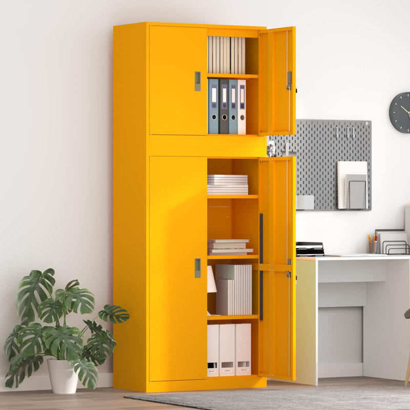Storage Cabinet, Mustard Yellow