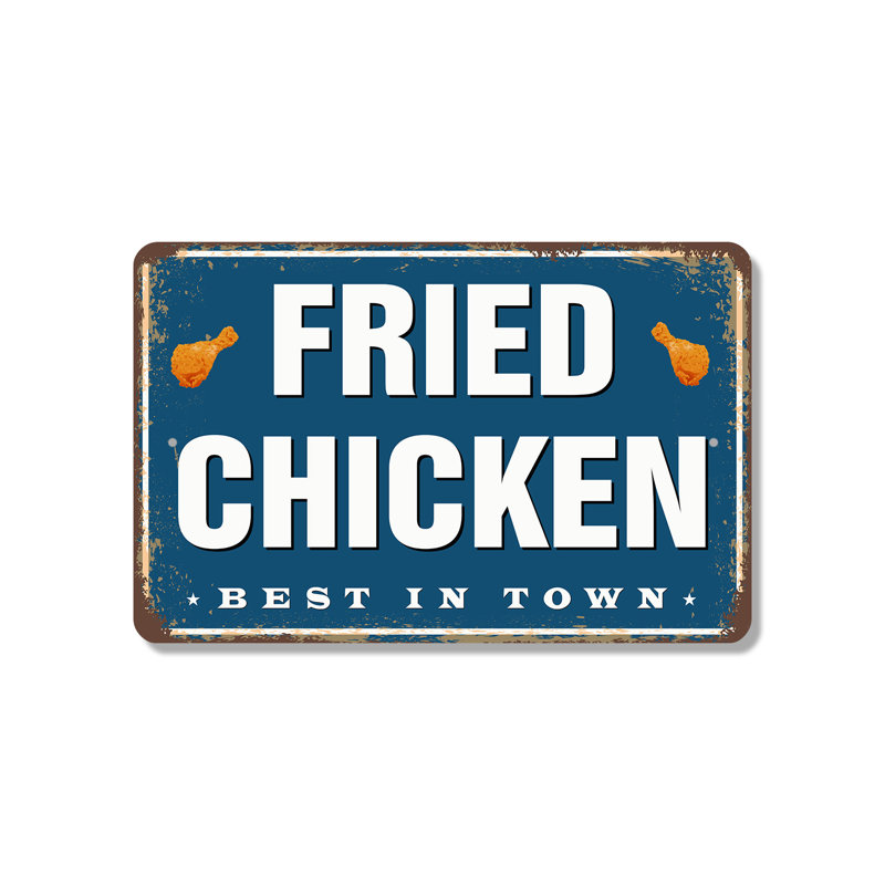 Fried Chicken Street (paquet de 2) en plastique 8 po x 12 po