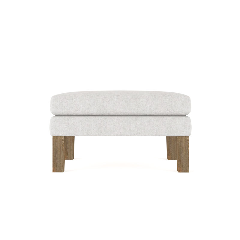 Charlton Ottoman, Plush Velvet Silver Streak, Weathered