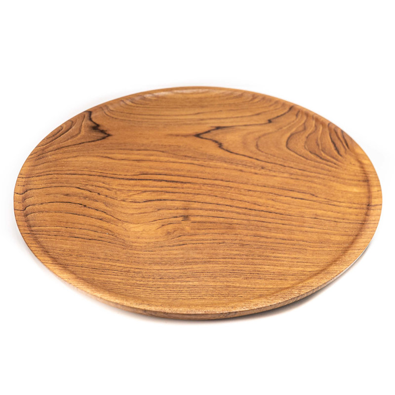 Round Teak Wood Plate - Jumbo