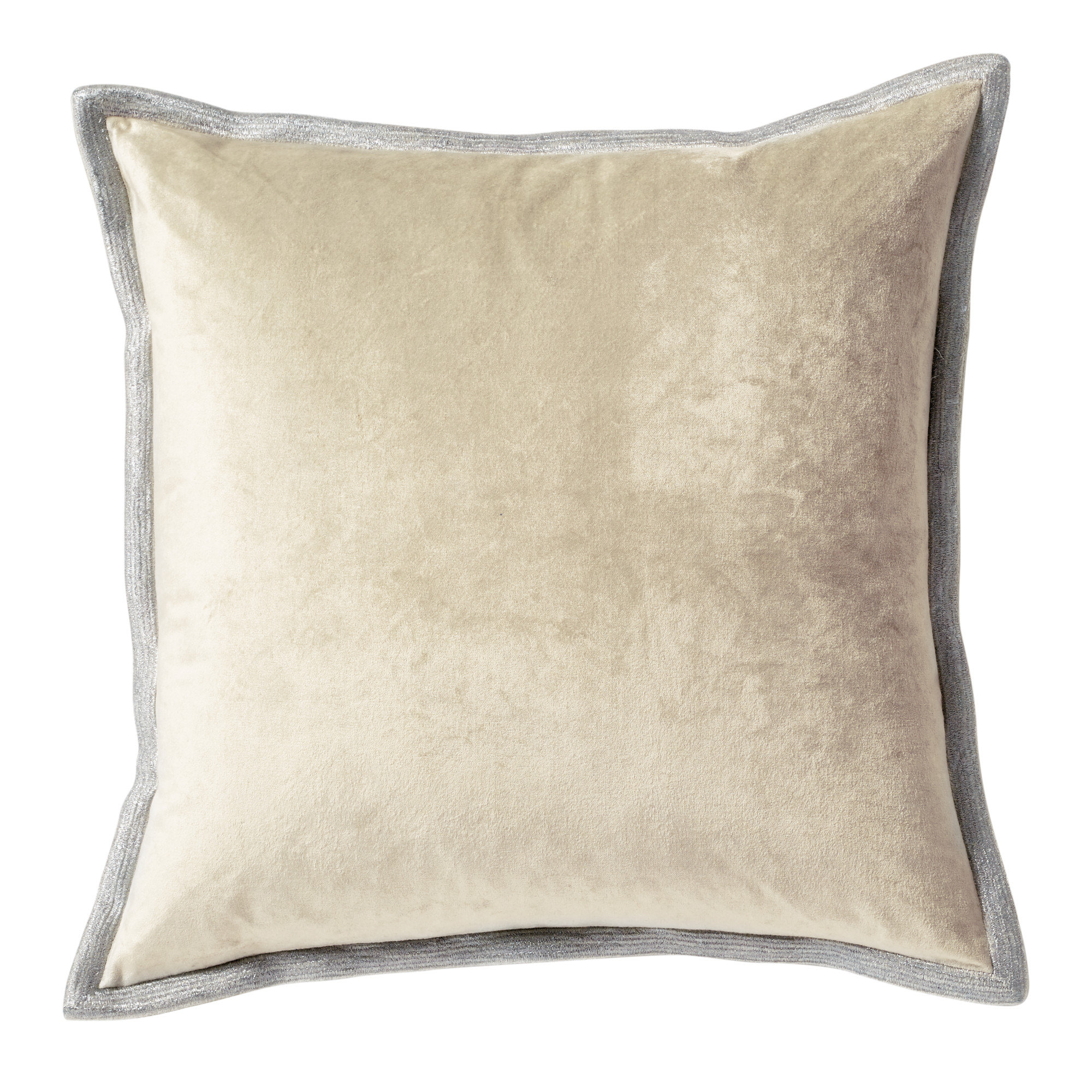 18x18 Metallic Embroidered Diamond Square Throw Pillow White