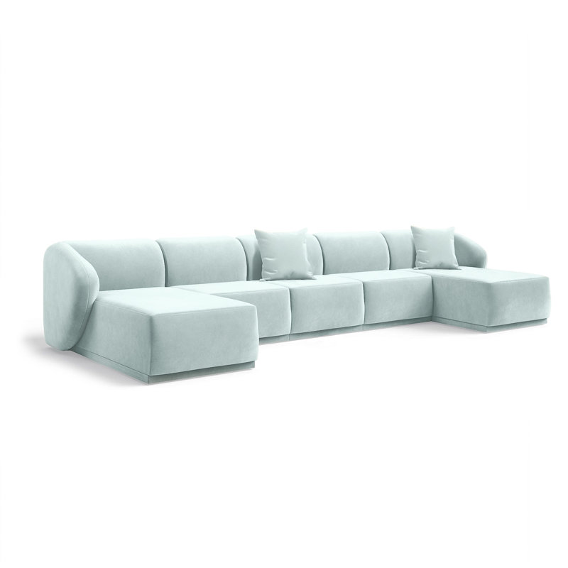 5 Seater Velvet Sofa & Chaise