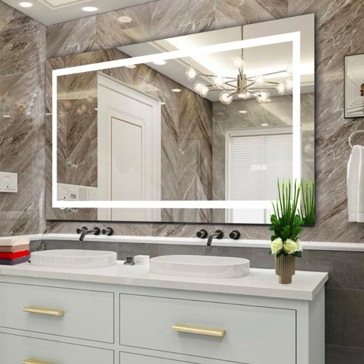 32"x60" LED Mirror Light Bathroom, 60" x 32", Vertical