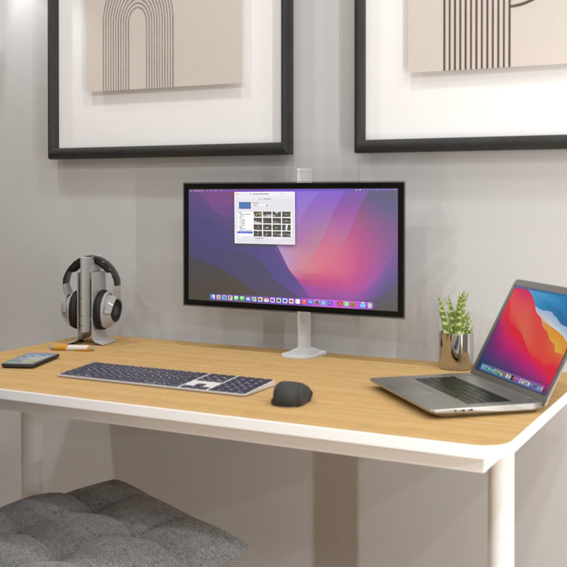 Support pour écran de bureau, Blanc