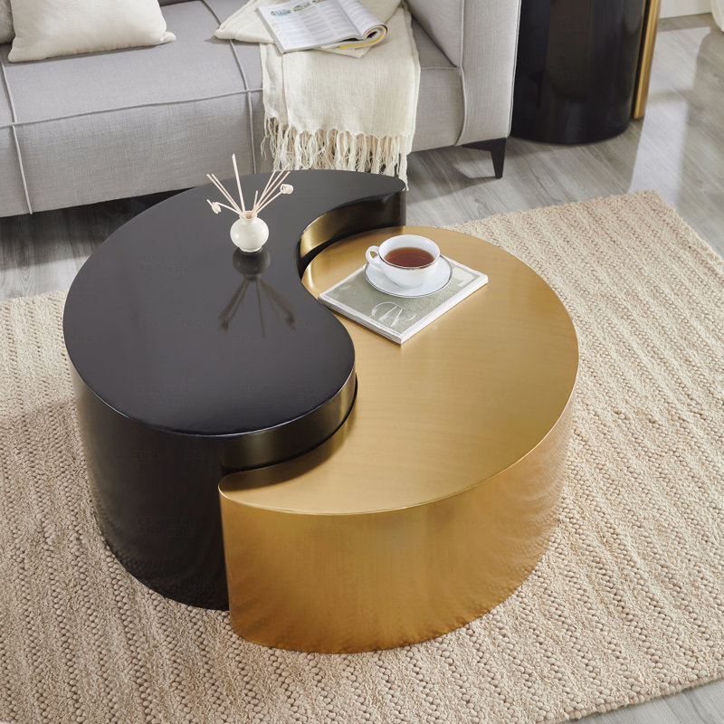 Table basse Modern Contemporary, Noir et or