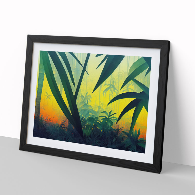 Jungle Vol.4 - Single Picture Frame Painting, Black, 46cm H x 64cm W x 2cm D