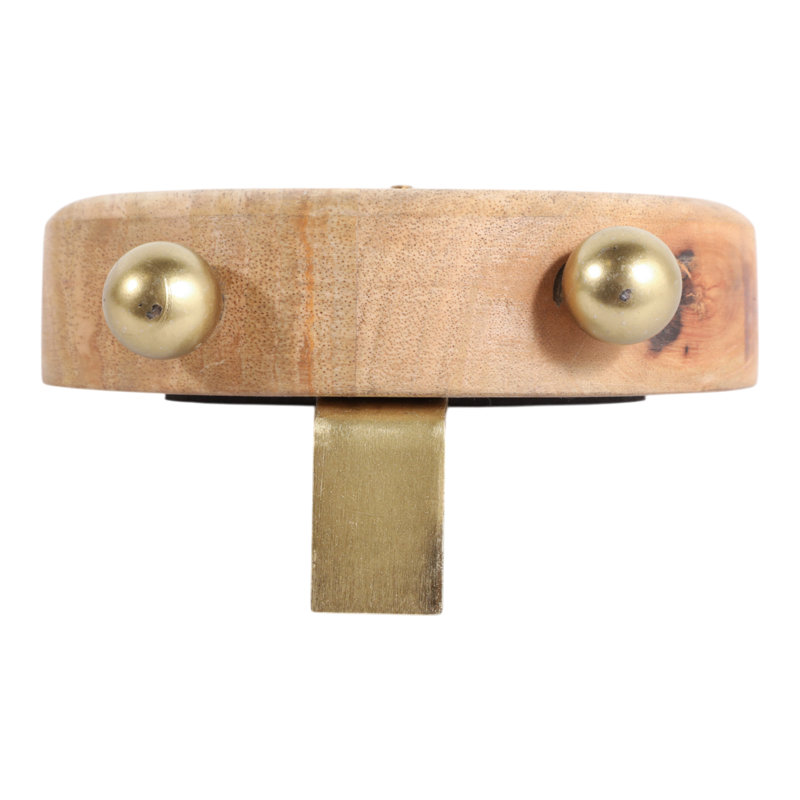 Horloge décorative ronde en bois avec pieds en fer pour décoration intérieure - Horloge de table pour manteau de cheminée, vestibule ou bureau - 7 po, brun clair et brun