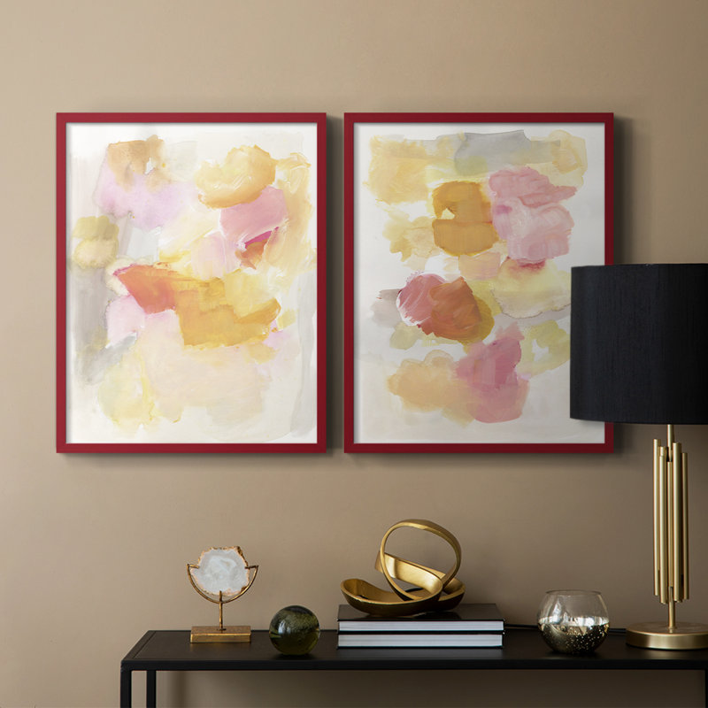 «Warm Petals I», reproduction encadrée de qualité supérieure - prête à être accrochée - aucun clou requis - aucun clou requis