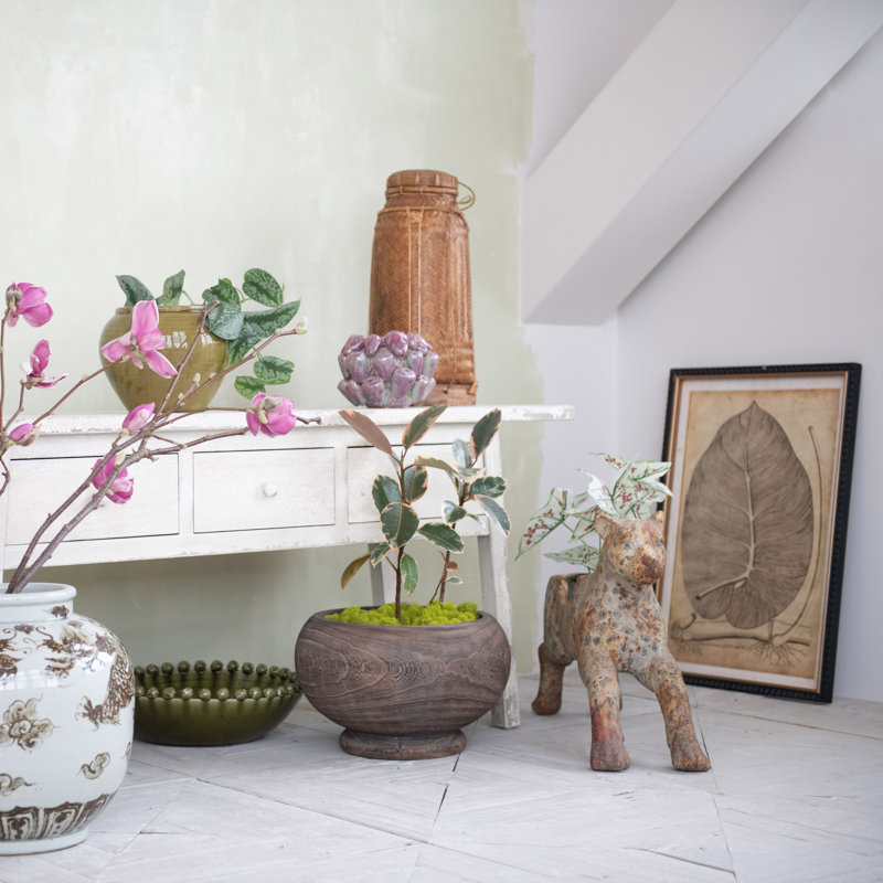 Round Paulownia Wood Planter