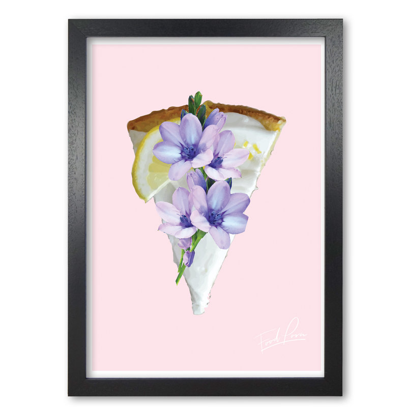 Lemon Tart Floral Food Porn - Painting, Black Grain Frame, 30 cm H x 21 cm W x 5 cm D