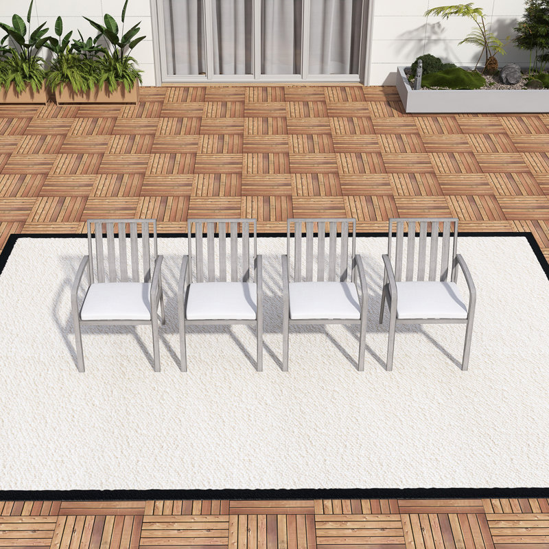 Ensemble de 4 chaises d'extérieur modernes en aluminium