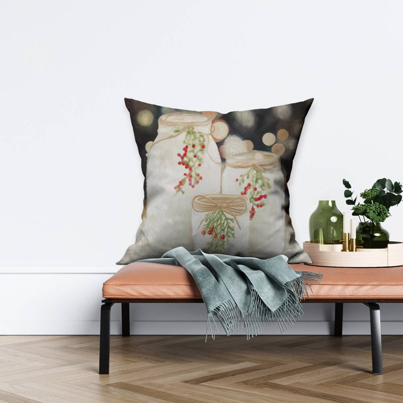 Christmas candles - 26"x26" Throw pillow - Poly twill - Print on demand, Polyester/Polyfill, 26" H x 26" W
