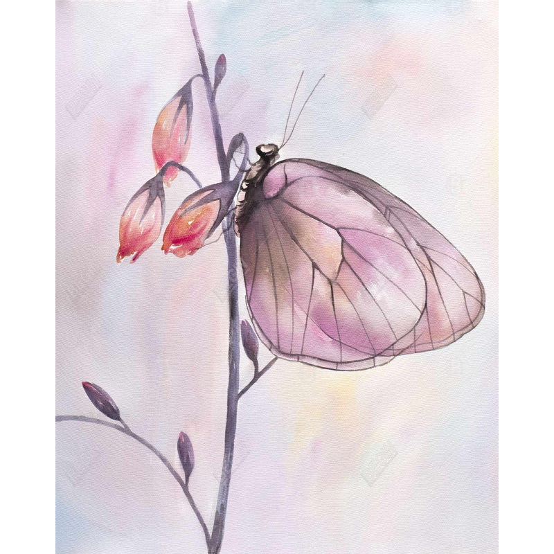 Delicate Butterfly - Pink Framed Canvas for Home Decor