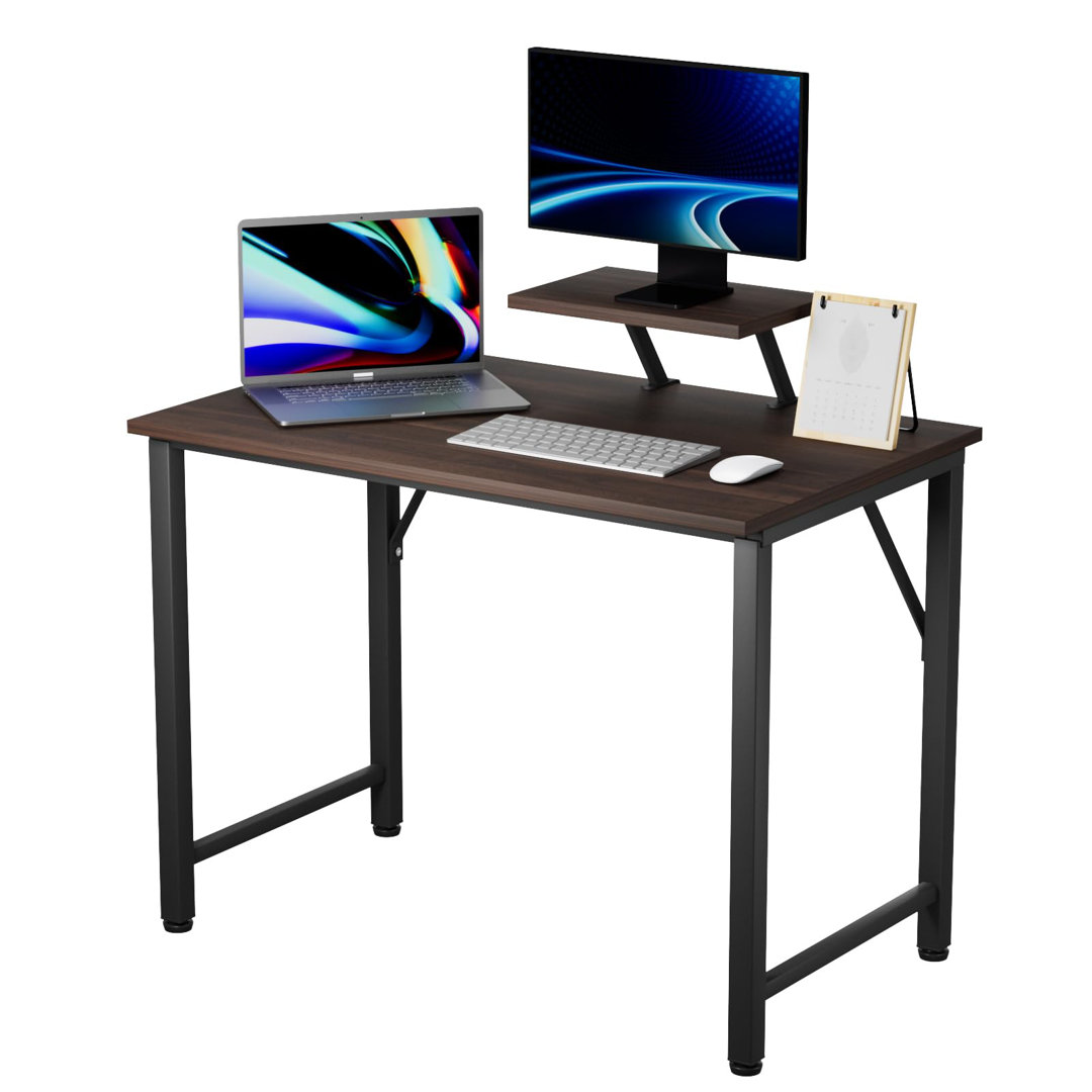 Schreibtisch Mit Monitorablage, PC Tisch Computertisch 100X50x75cm, Computer Schreibtisch, Bürotisch Schreibtisch Holz O...