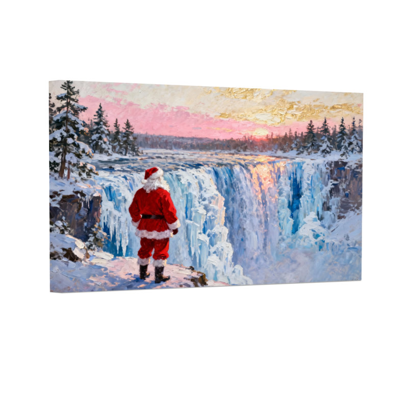 Noël père Noël au coucher du soleil