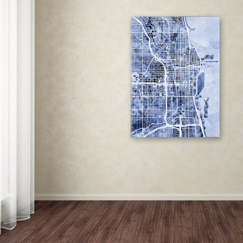 " Chicago City Street Map ", 19" H x 14" W x 2" D