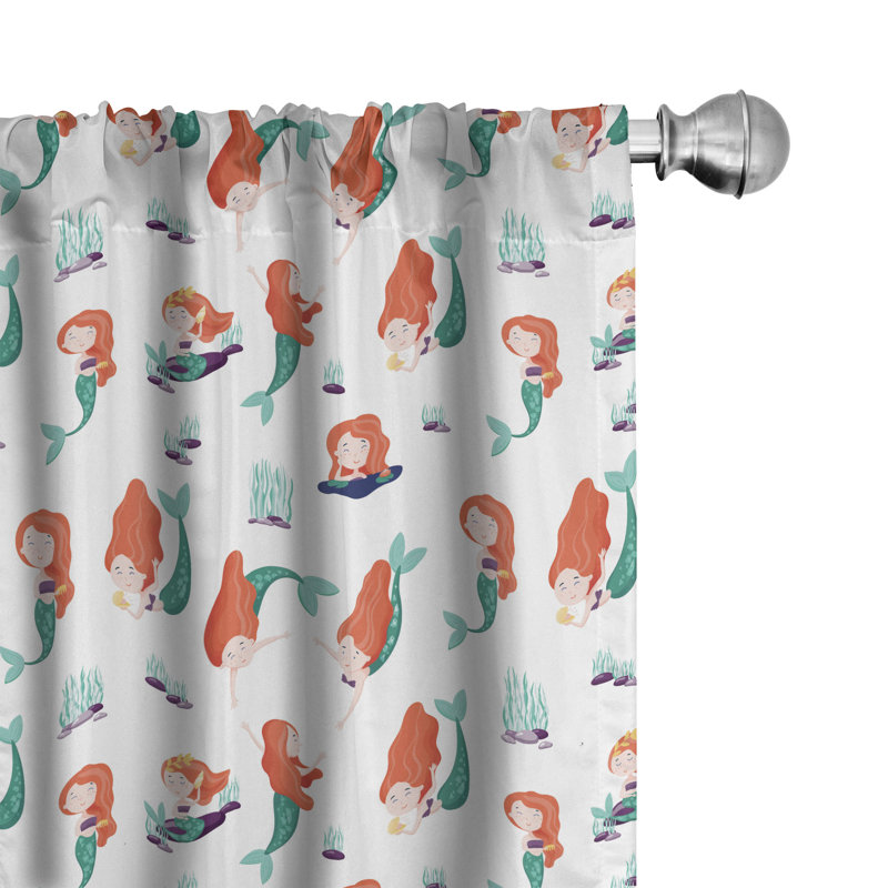 Rideau à 4 panneaux Dovecove Mermaid, L 56 po x L 84 po