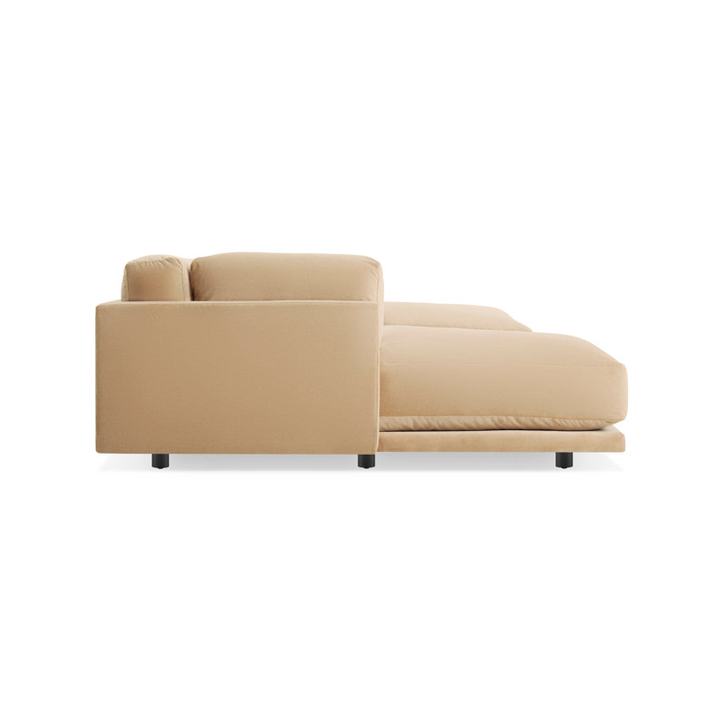 Sunday Sectional, Camel Velvet Polyester Blend