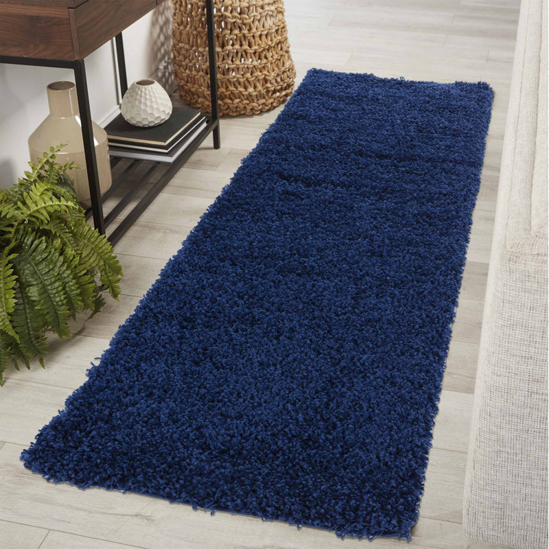 Esterly Solid Colour Shag Area Rug, Runner 60 x 220cm