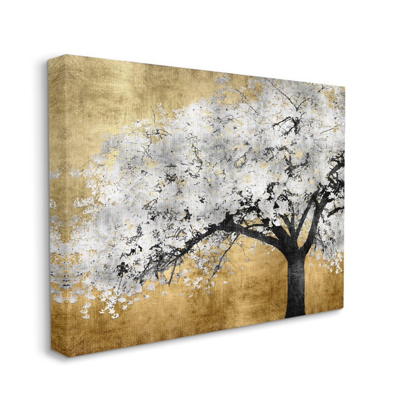 " Contemporary Bold Tree Trunk " by Kate Bennett Painting Print, 16" H x 20" W x 1.5" D